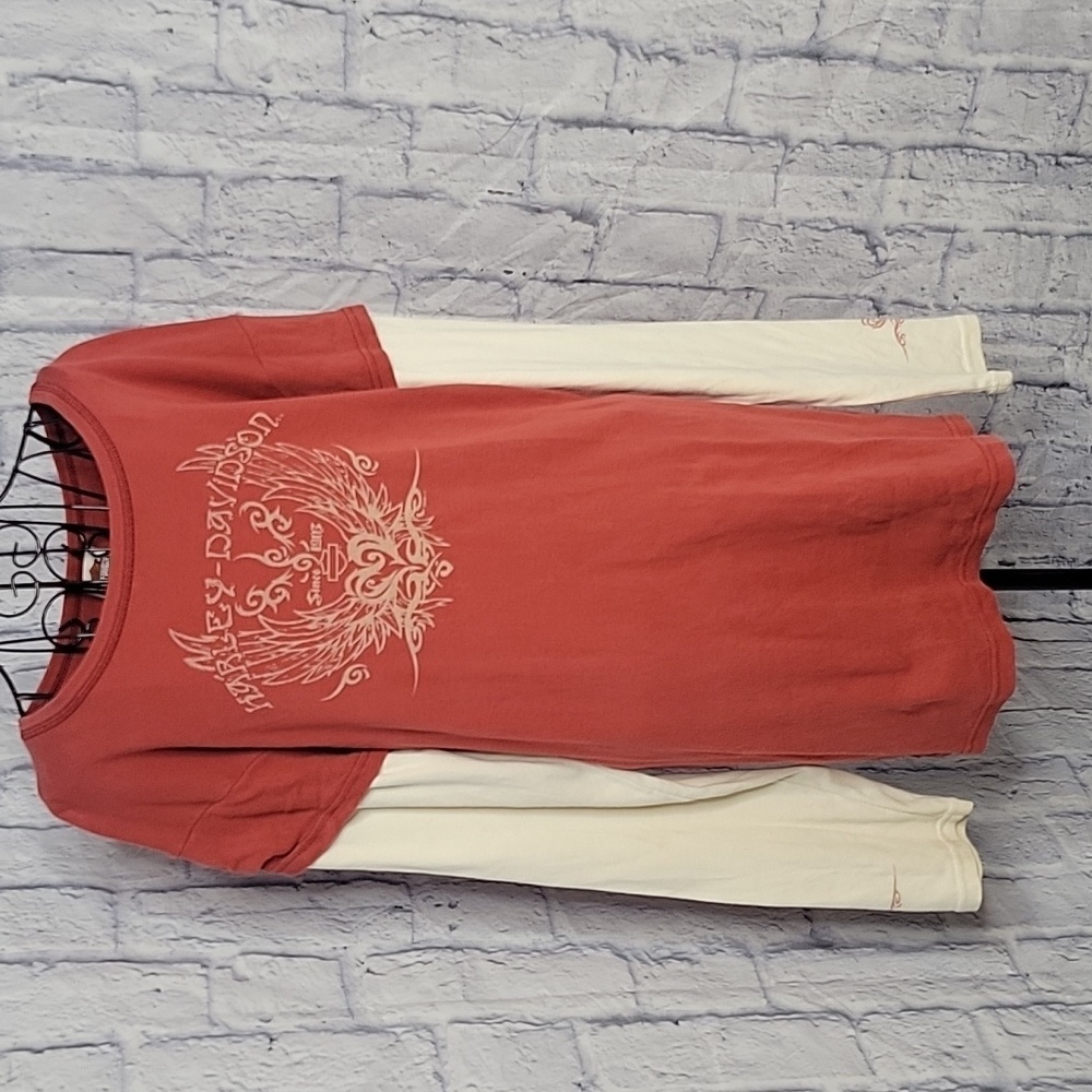 HARLEY DAVIDSON Red and‎ Cream Huntsville, Alabama Heavyweight Shirt 2X